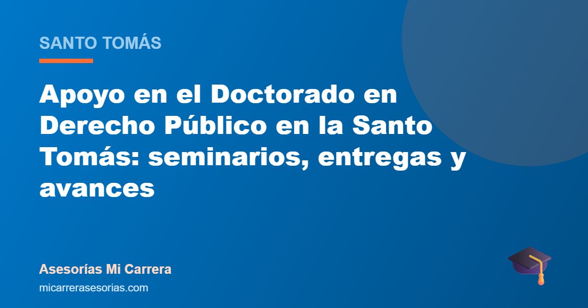 Apoyo en el Doctorado en Derecho Público en la Santo Tomás: seminarios, entregas y avances