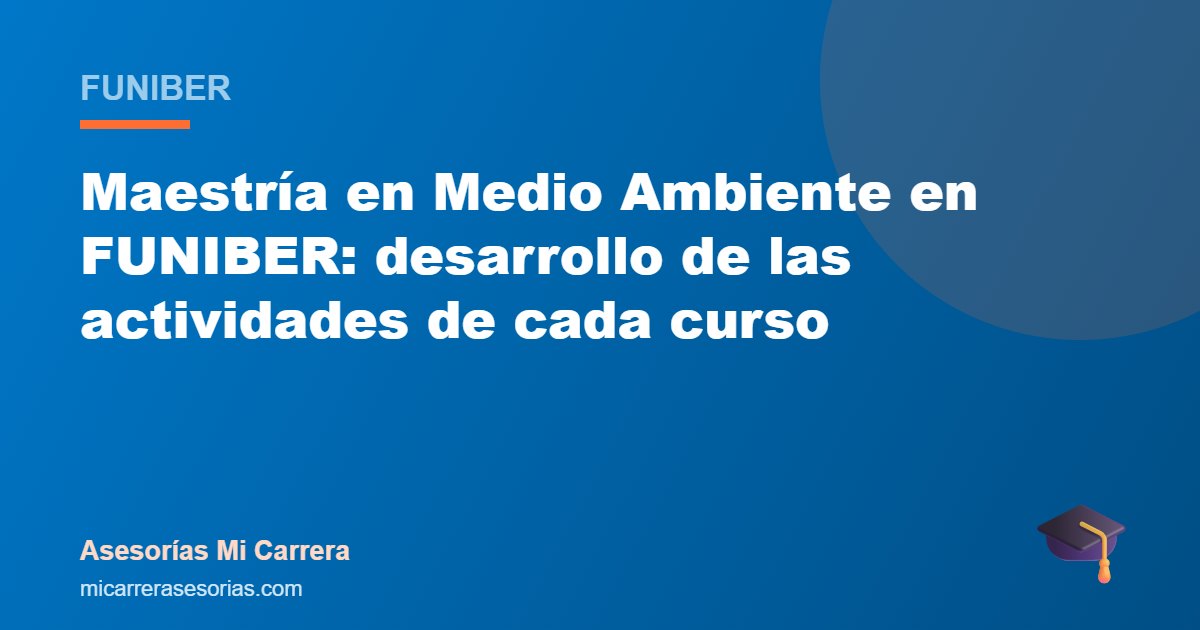 Maestría en Medio Ambiente en FUNIBER: desarrollo de las actividades de cada curso