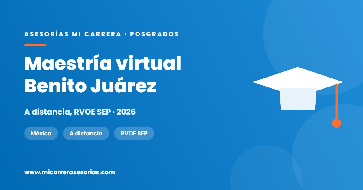 Maestría virtual en la Universidad Benito Juárez: 14 materias en 18 meses