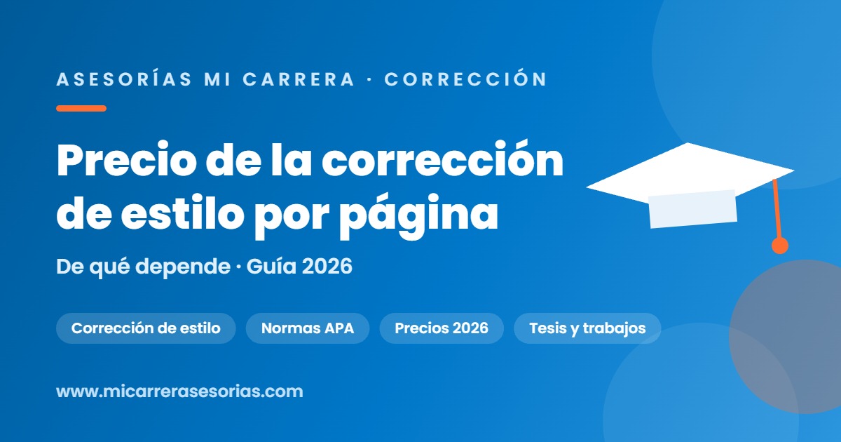 precio corrección de estilo por página